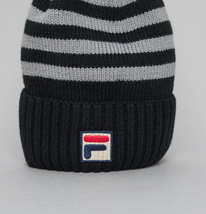 Fila Vintage Markee Chunky Knit Bobble Beanie Black