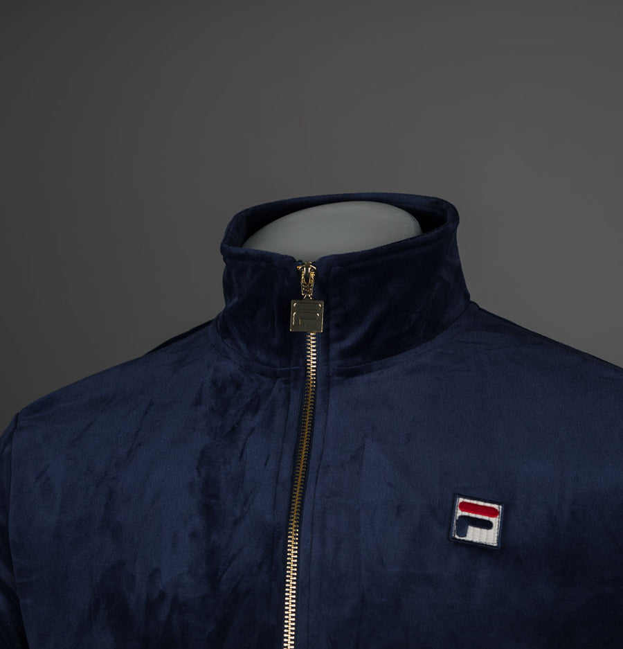 Fila Vintage Merrick Stripe Velour Track Jacket Fila Navy/Gardenia