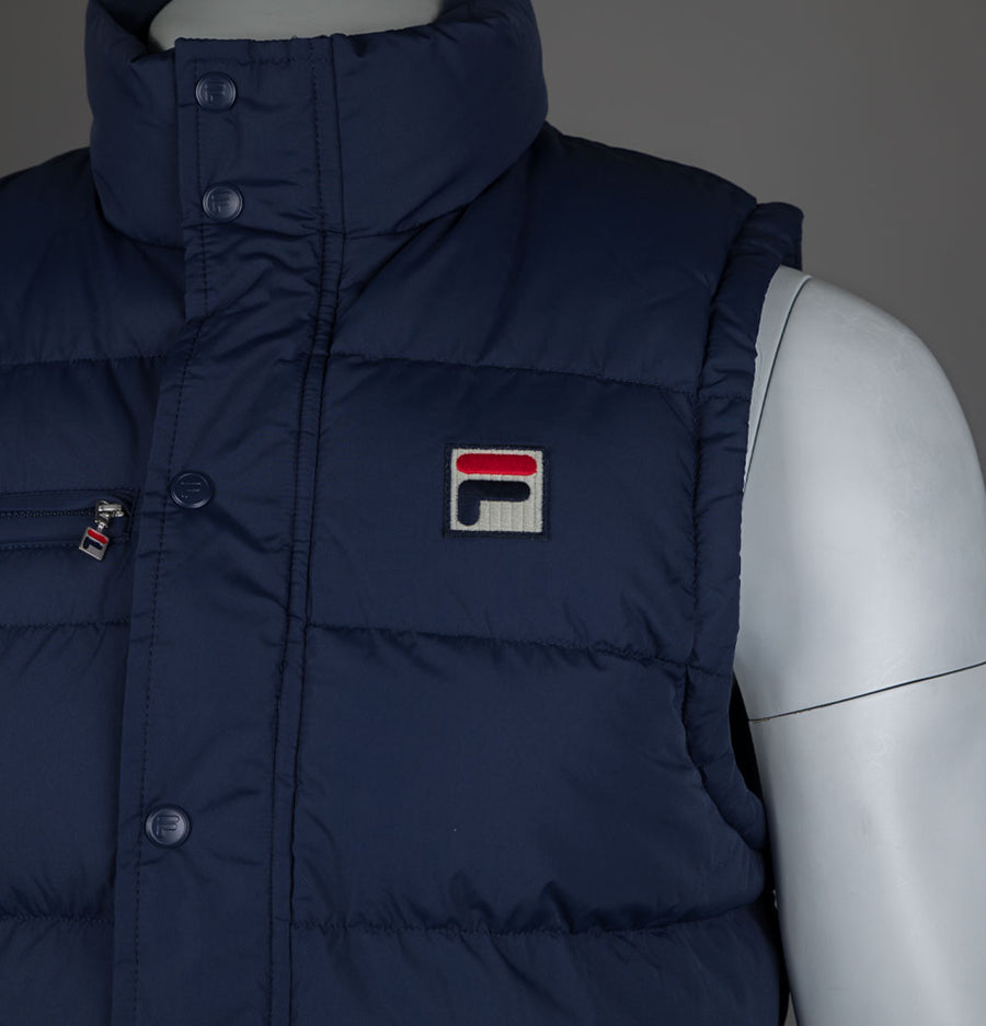 Fila Vintage Milton Padded Gilet Fila Navy