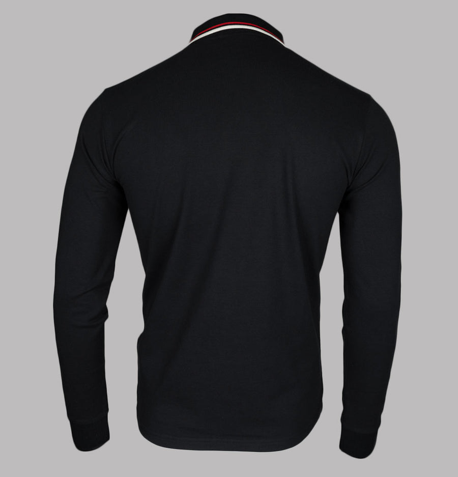 Fila Vintage Monte Tipped Collar LS Polo Shirt Black