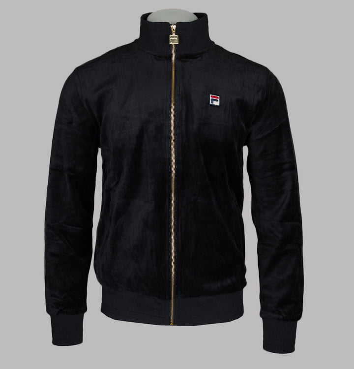 Fila Vintage Nero Velour Track Top Black