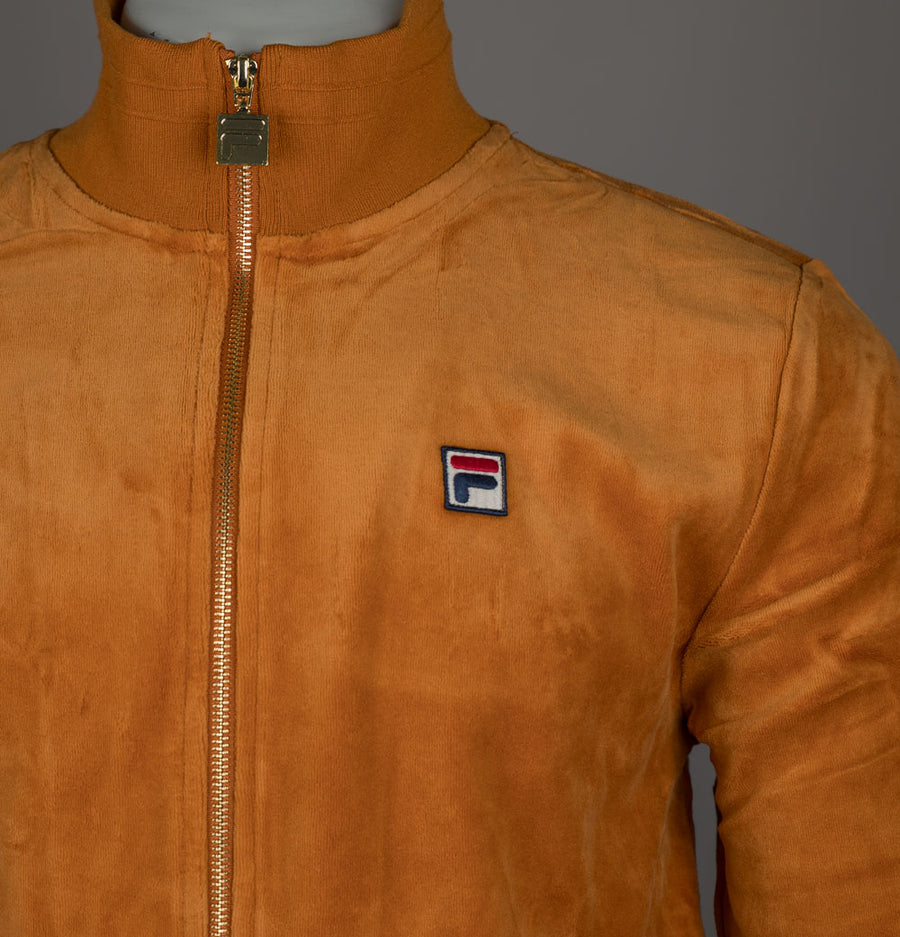 Fila Vintage Nero Velour Track Top Pumpkin Spice