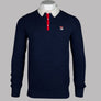 Fila Vintage Nowell Waffle Knitted LS Polo Shirt Fila Navy/Gardenia/Fila Red