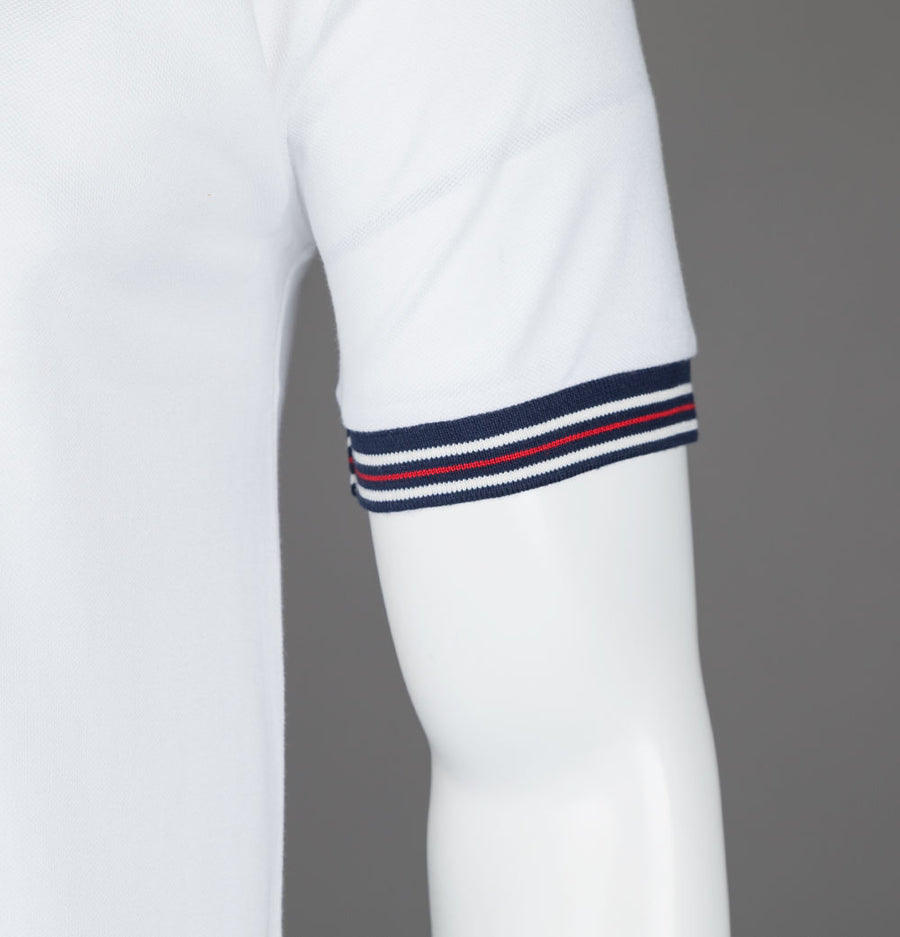 Fila Vintage Omari Heritage Stripe Polo Shirt White