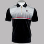 Fila Vintage Paco Zip Velour Polo Shirt Black/Gardenia/Fila Red