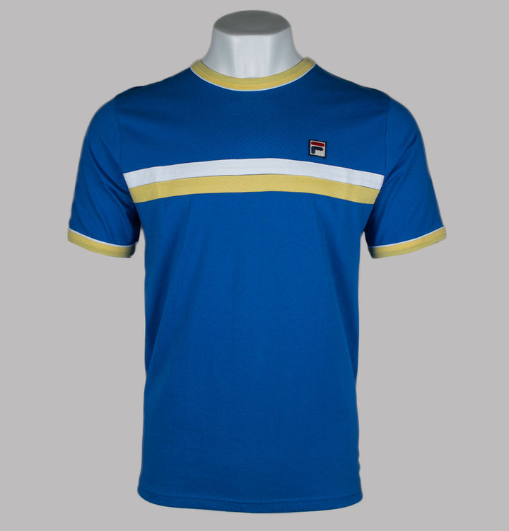 Fila Vintage Razee Stripe T-Shirt Turkish Sea/Popcorn/White