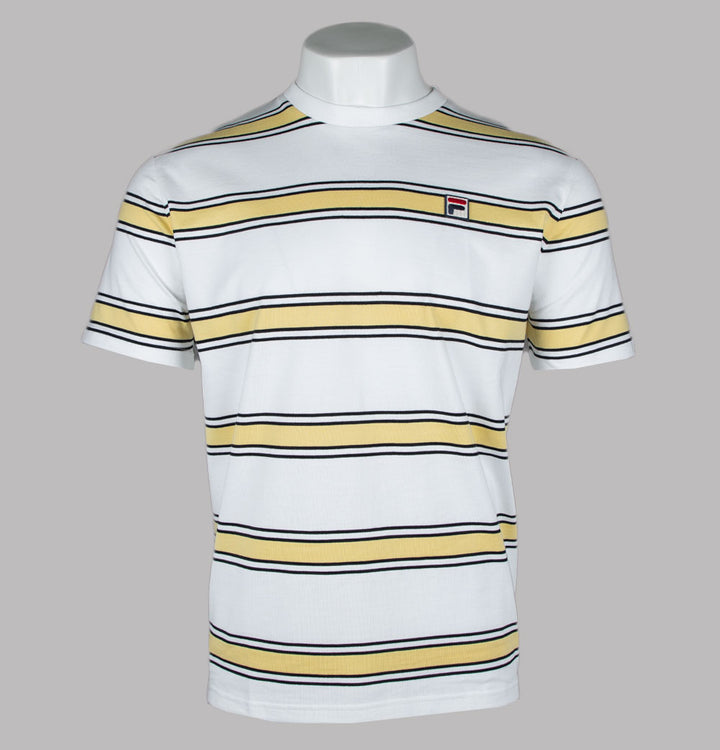 Fila Vintage Sanders Stripe T-Shirt Gardenia/Popcorn/Black
