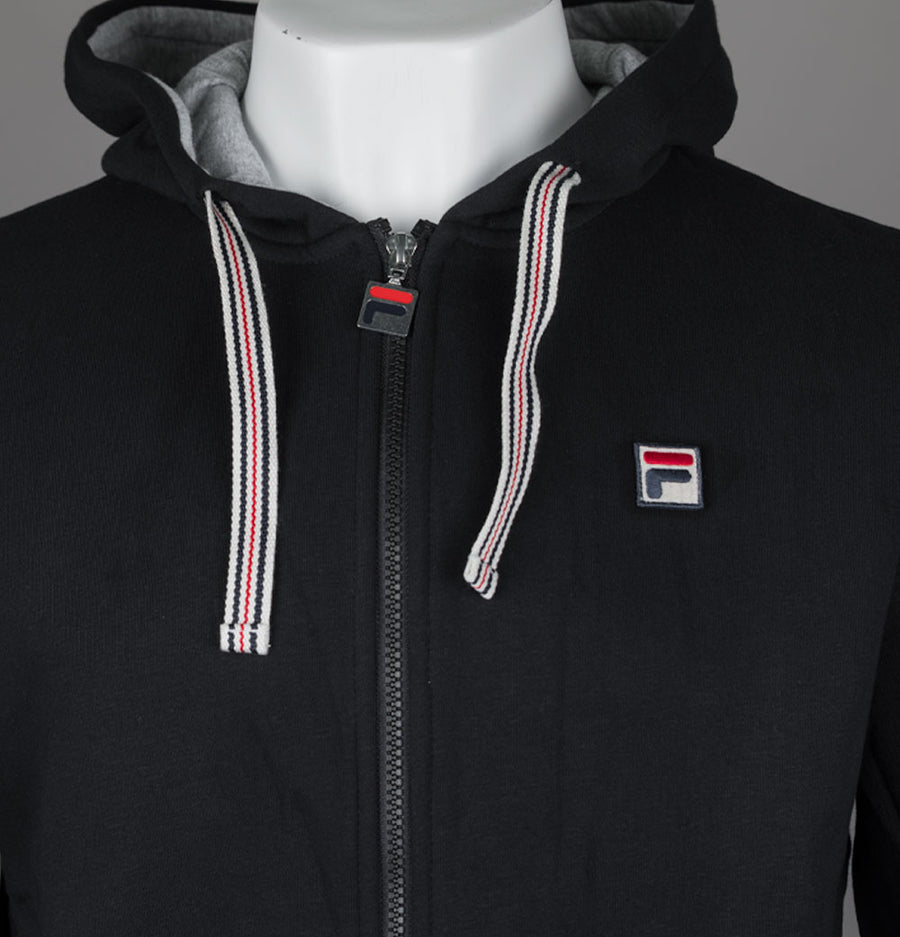 Fila Vintage Tenconi Full Zip Hooded Sweatshirt Black/Grey Marl