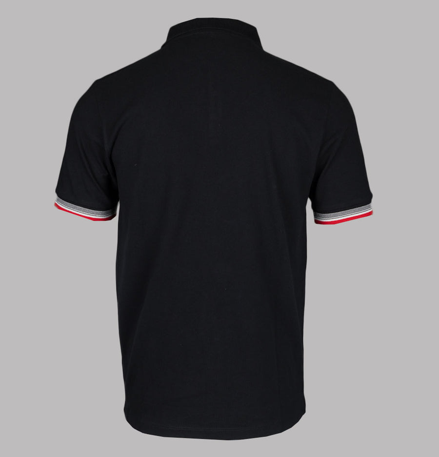 Fila Vintage Zev Cuff Detail Polo Shirt Black/Fila Red/Gardenia