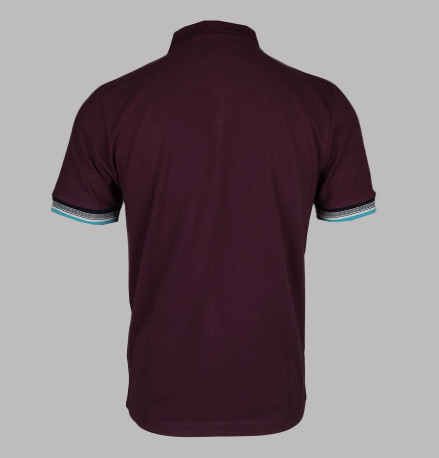 Fila Vintage Zev Cuff Detail Polo Shirt Fig/Milky Blue/Gardenia/Black