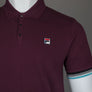 Fila Vintage Zev Cuff Detail Polo Shirt Fig/Milky Blue/Gardenia/Black