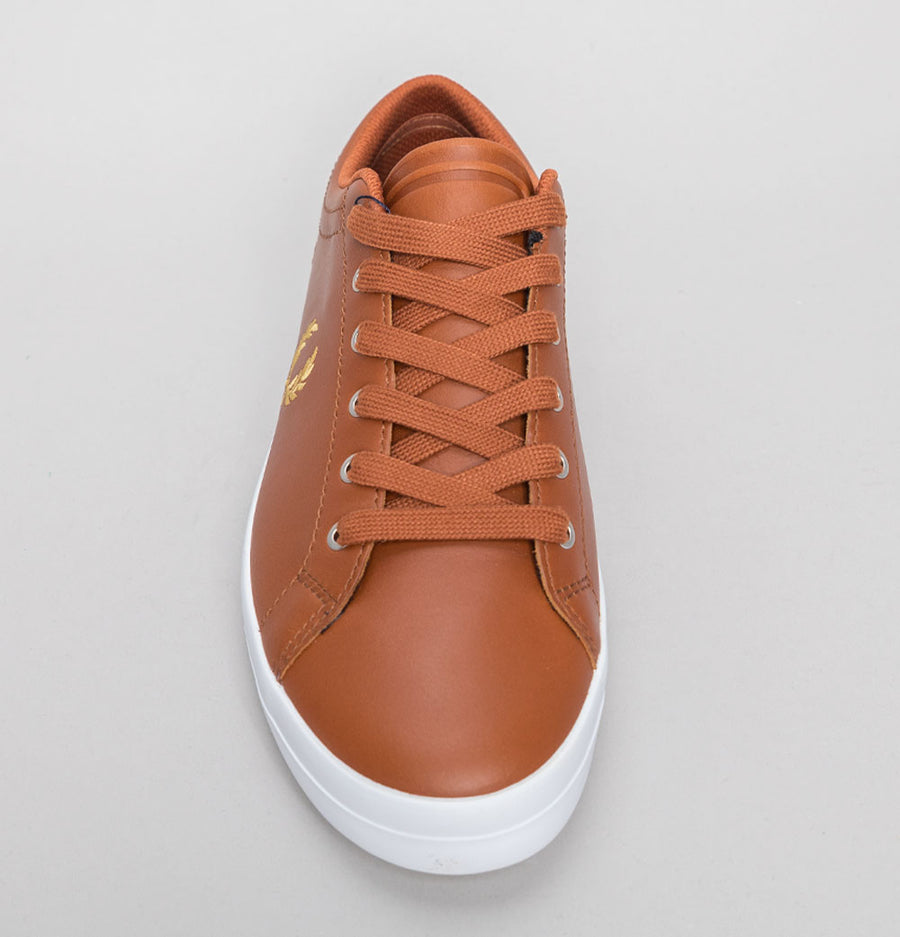 Fred Perry Baseline Leather Trainers Tan Brown