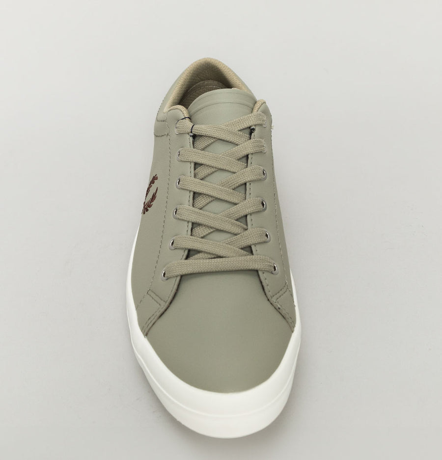 Fred Perry Baseline Leather Trainers Warm Grey/Brick