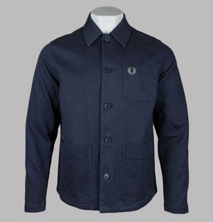 Fred Perry Bedford Cord Overshirt Dark Airforce