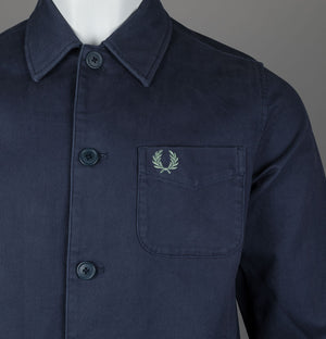Fred Perry Bedford Cord Overshirt Dark Airforce