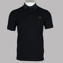 Fred Perry Black Watch Tartan Collar Polo Shirt Black