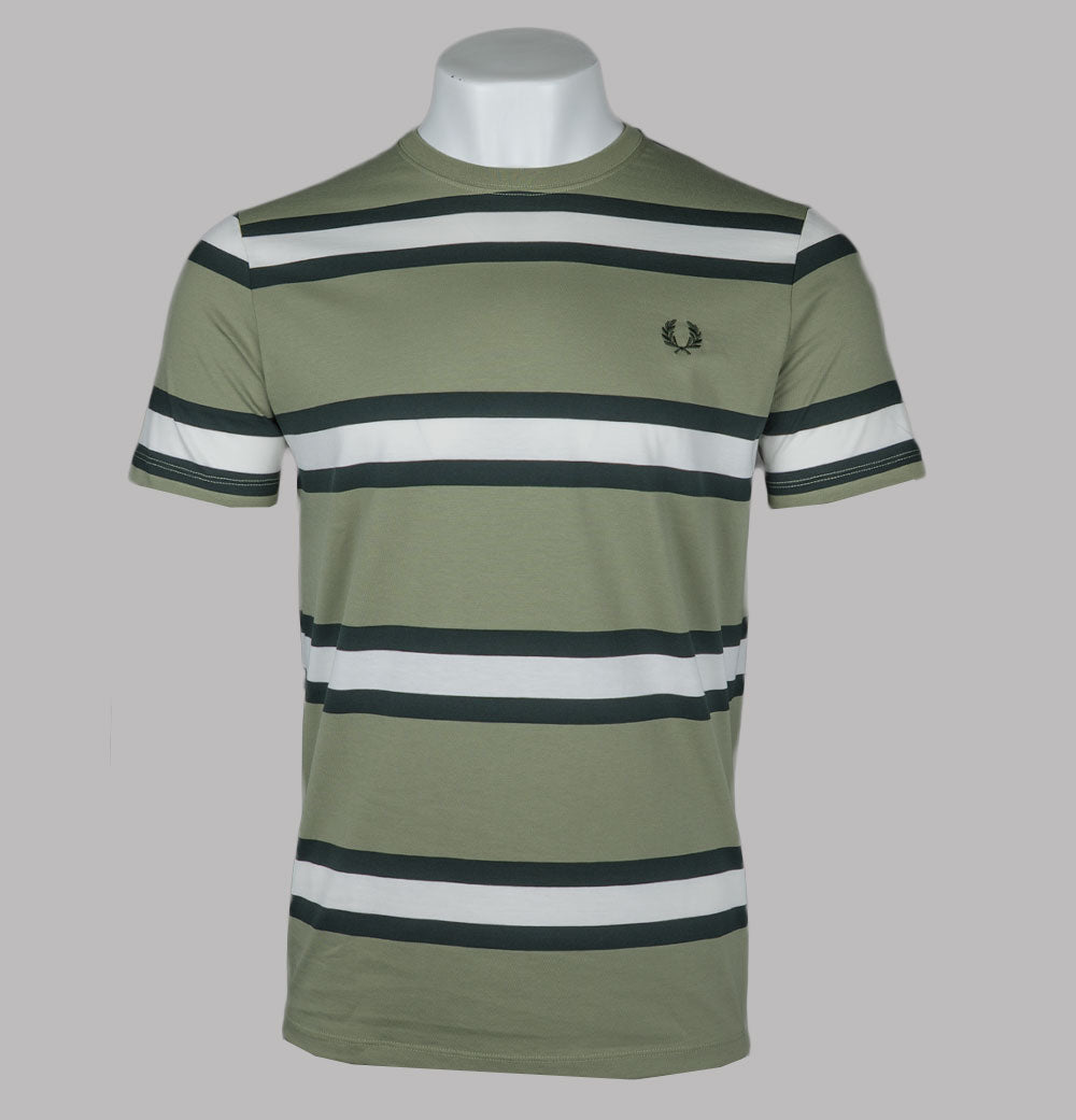 【FRED PERRY】 Bold Stripe T-Shirt ★ Olive Mint Fred Perry Bold Stripe T-Shirt Olive Mint – Bronx Clothing