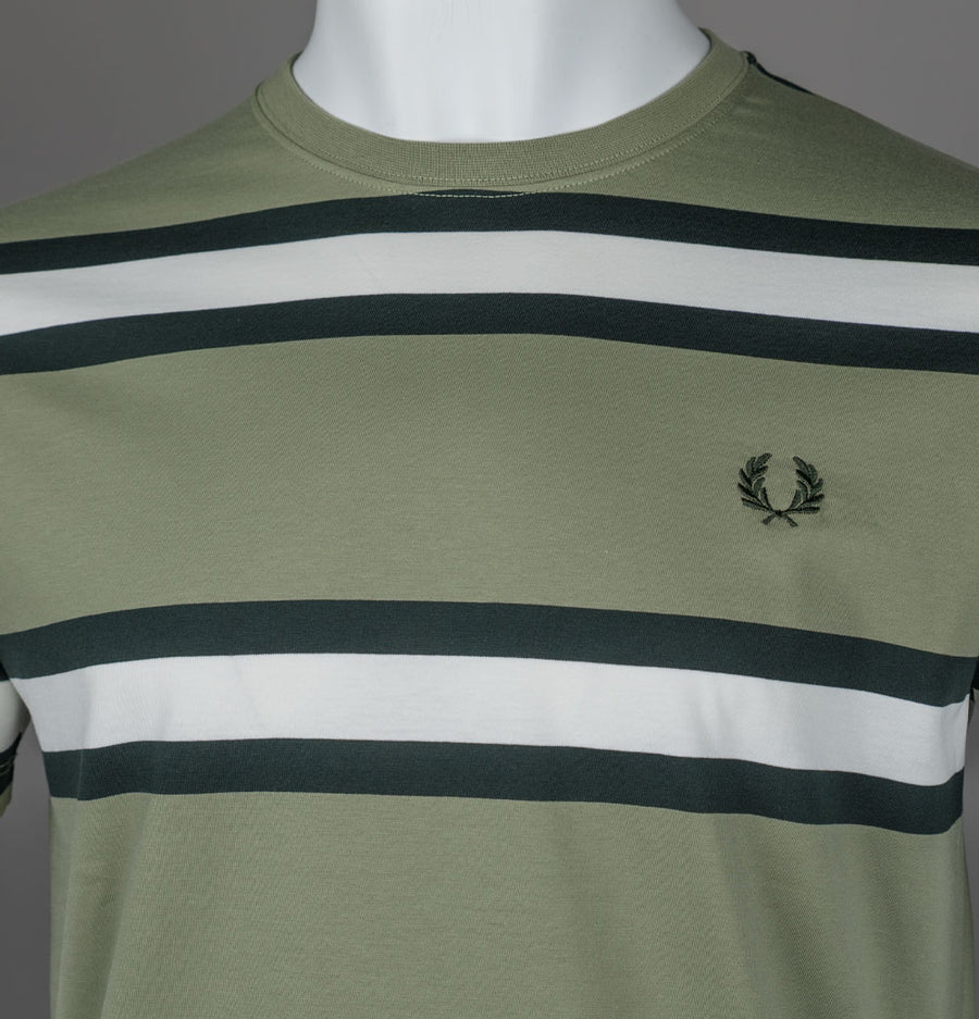 Fred Perry Bold Stripe T-Shirt Olive Mint