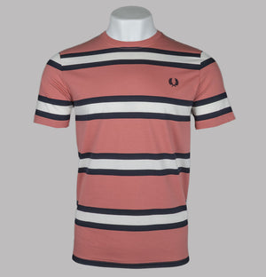 Fred Perry Bold Stripe T-Shirt Putty Pink