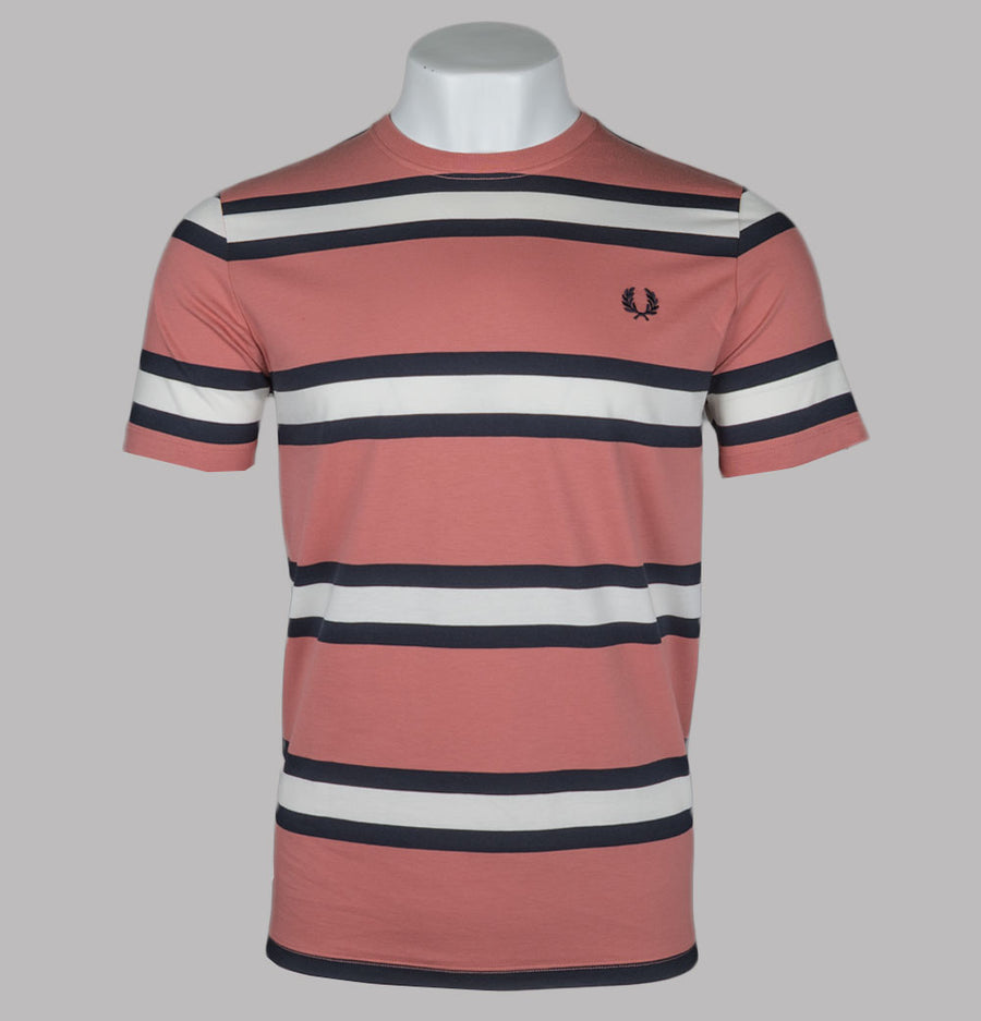 Fred Perry Bold Stripe T-Shirt Putty Pink