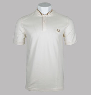 Fred Perry Bomber Collar Polo Shirt Ecru/Warm Stone