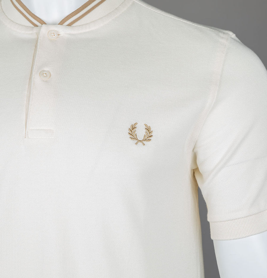 Fred Perry Bomber Collar Polo Shirt Ecru/Warm Stone