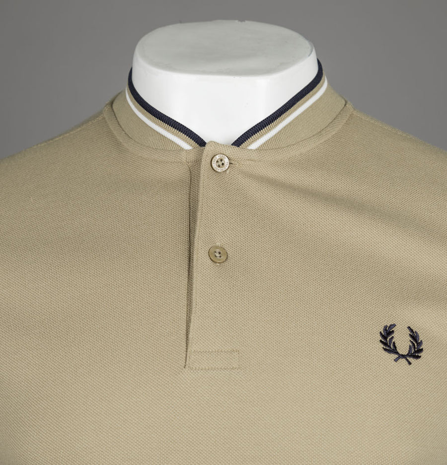 Fred Perry Bomber Collar Polo Shirt Warm Stone