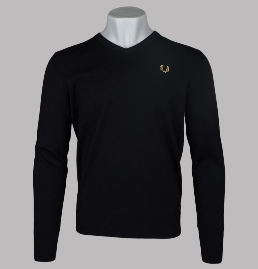 Fred Perry Classic V Neck Jumper Black