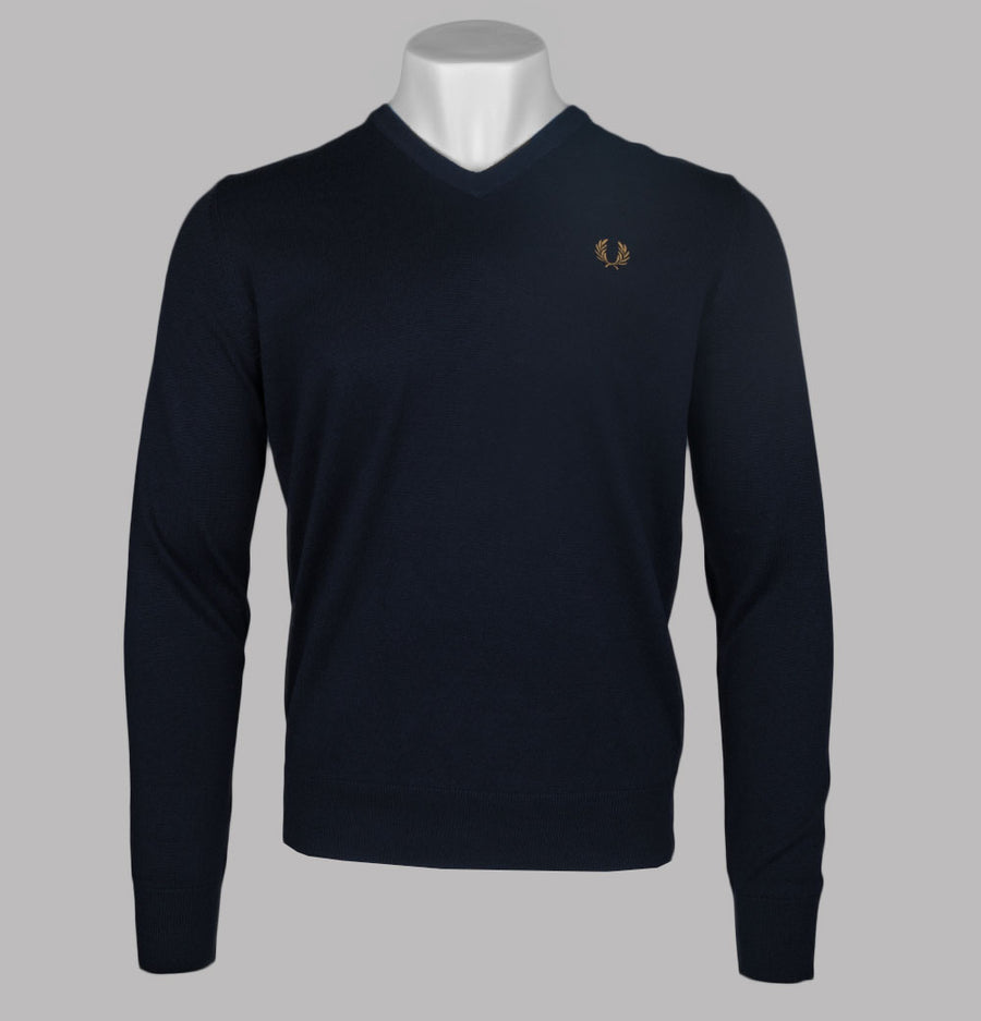 Fred Perry Classic V Neck Jumper Navy