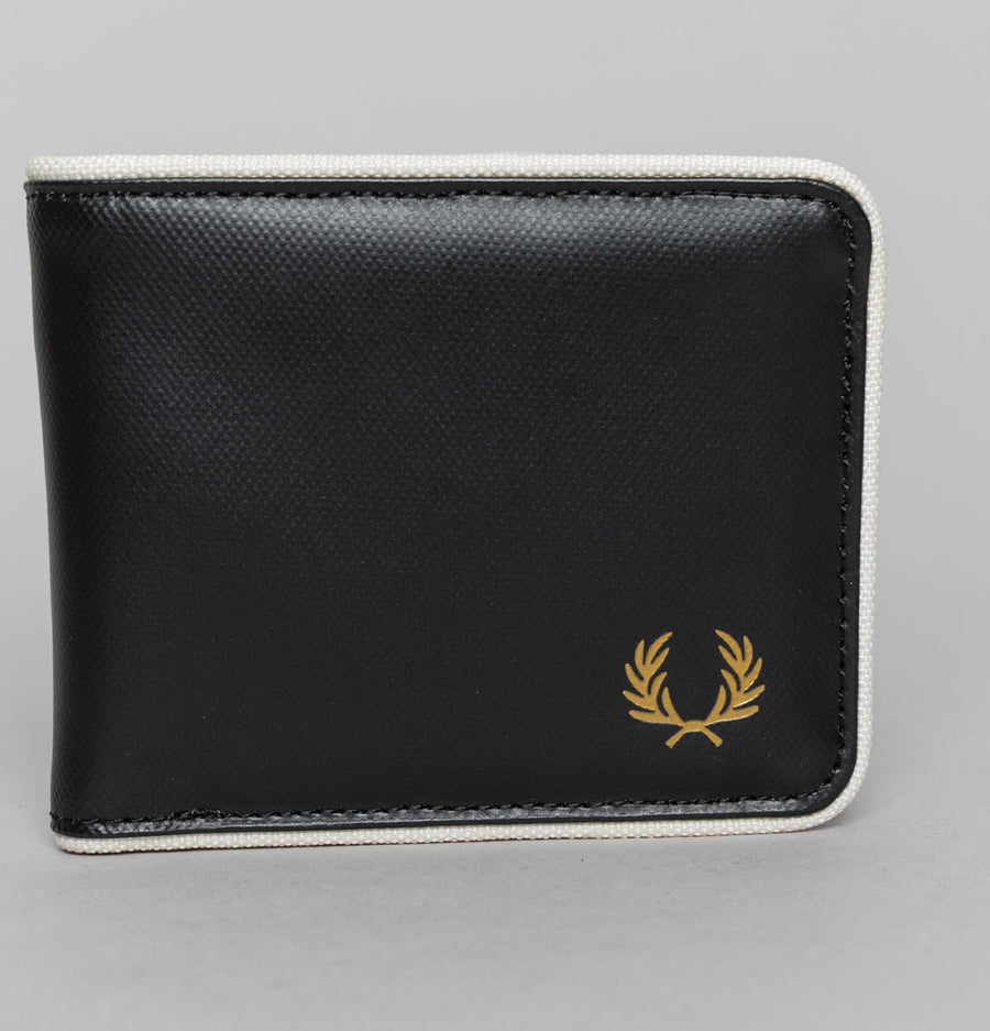 Fred Perry Coated Billfold Wallet Black/Ecru