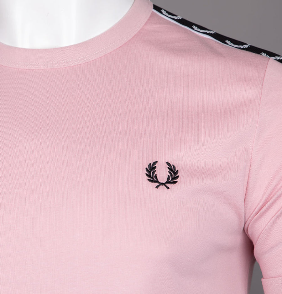 Fred Perry Contrast Tape Ringer T-Shirt Chalky Pink/Black