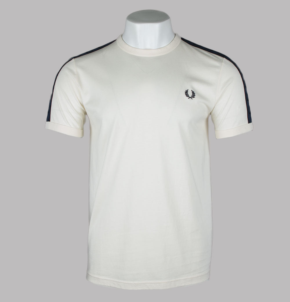 Fred Perry Contrast Tape Ringer T-Shirt Ecru