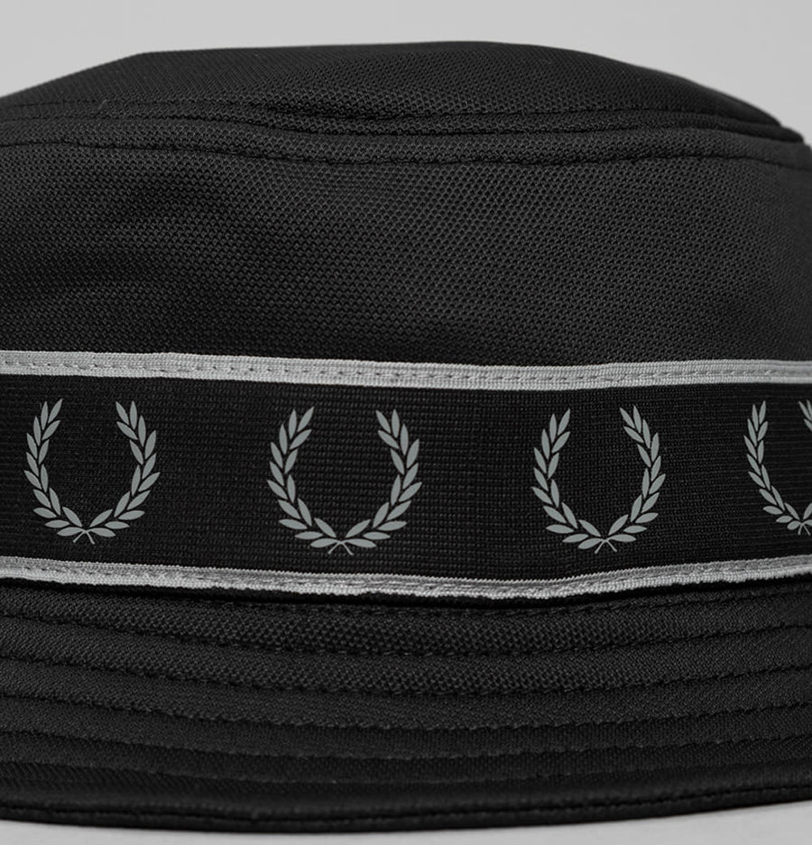 Fred Perry Contrast Tape Tricot Bucket Hat Black