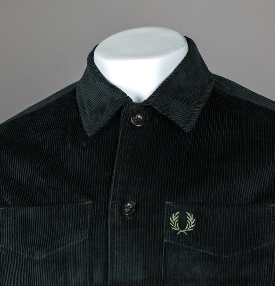 Fred Perry Corduroy Overshirt Night Green