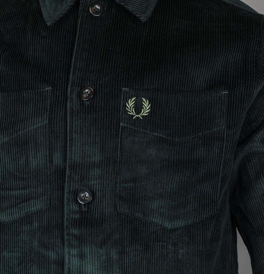 Fred Perry Corduroy Overshirt Night Green