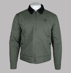 Fred Perry Cotton Caban Jacket Laurel Wreath Green