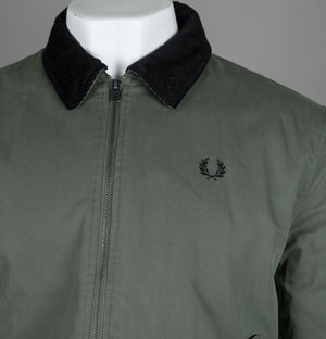 Fred Perry Cotton Caban Jacket Laurel Wreath Green