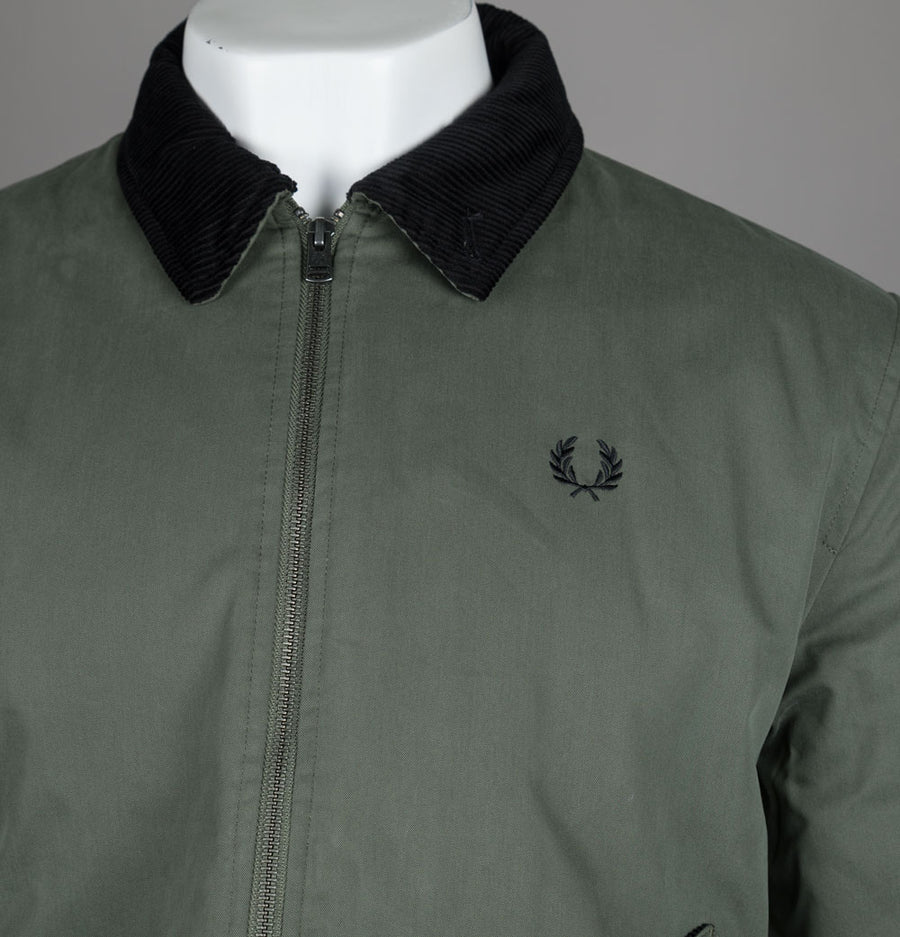 Fred Perry Cotton Caban Jacket Laurel Wreath Green
