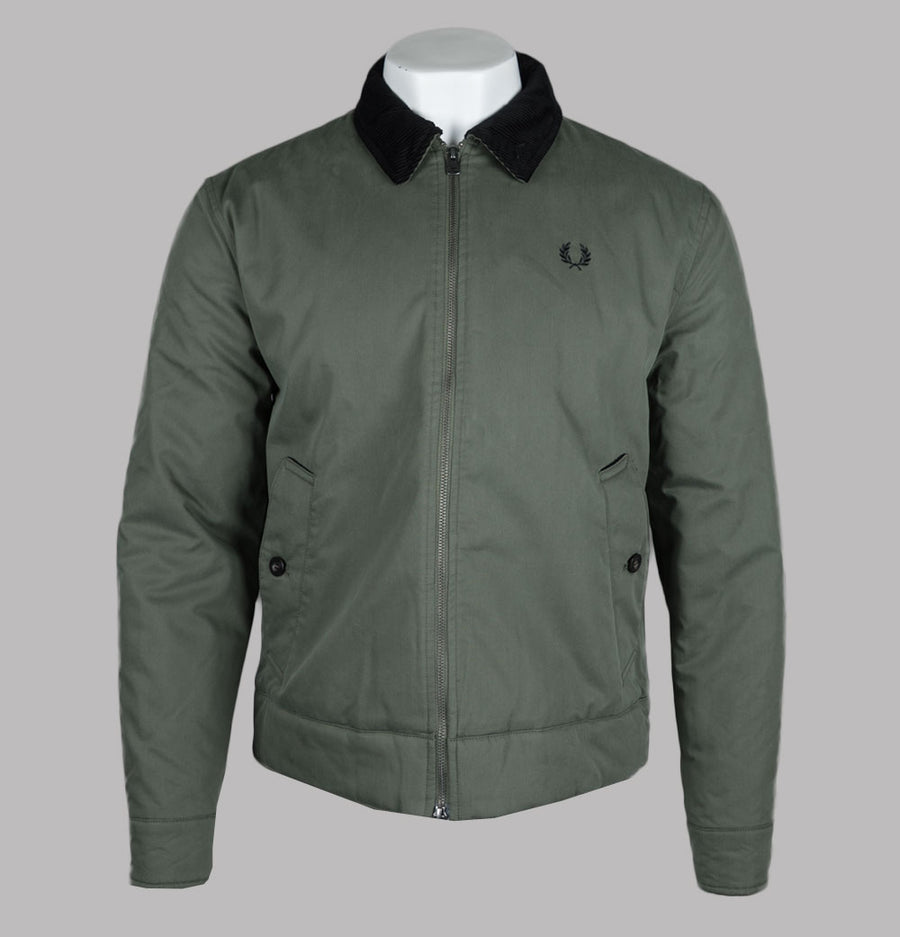 Fred Perry Cotton Caban Jacket Laurel Wreath Green