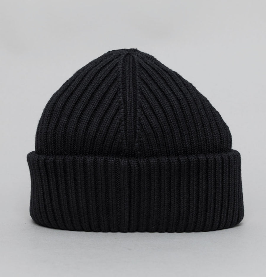 Fred Perry Cotton Ribbed Beanie Black