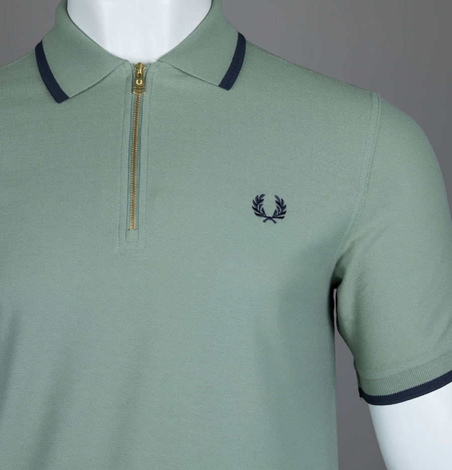 Fred Perry Crepe Pique Polo Shirt Bay Leaf