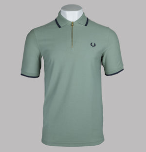 Fred Perry Crepe Pique Polo Shirt Bay Leaf