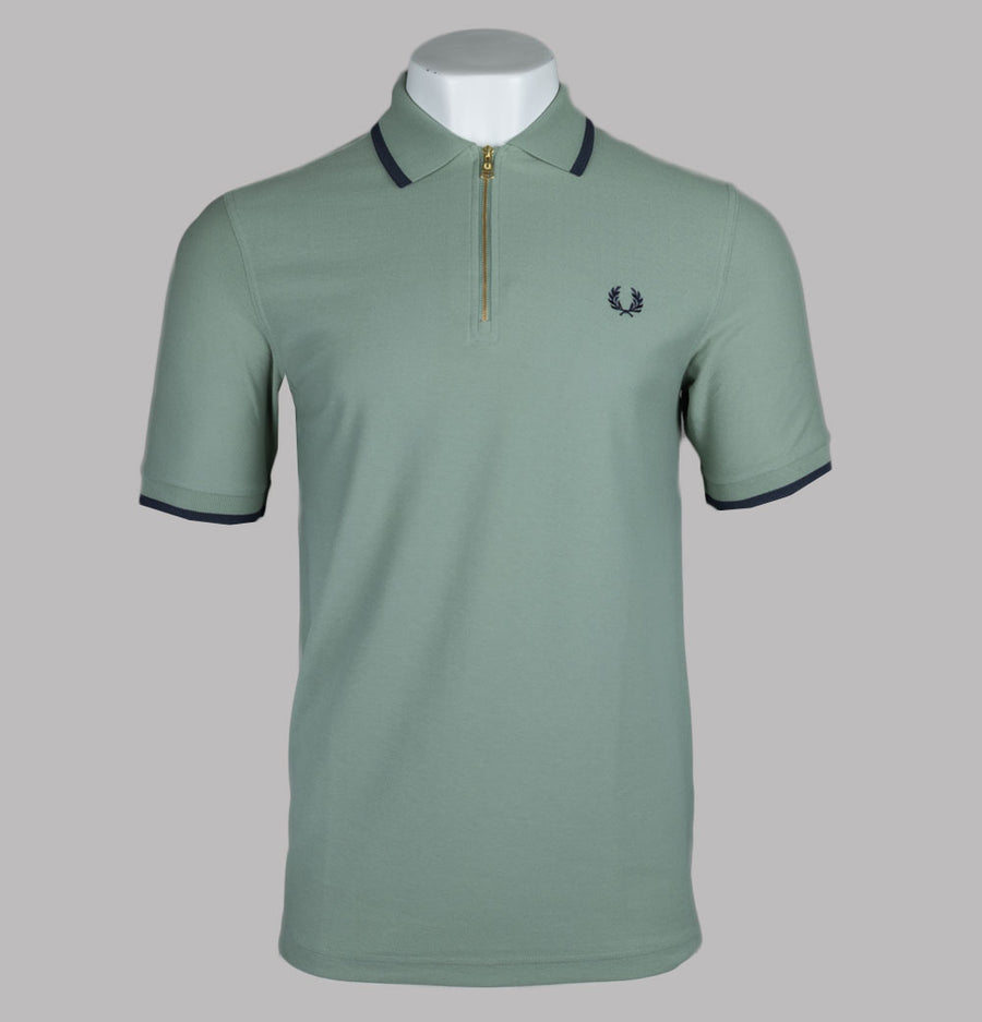 Fred Perry Crepe Pique Polo Shirt Bay Leaf