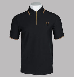 Fred Perry Crepe Pique Polo Shirt Black