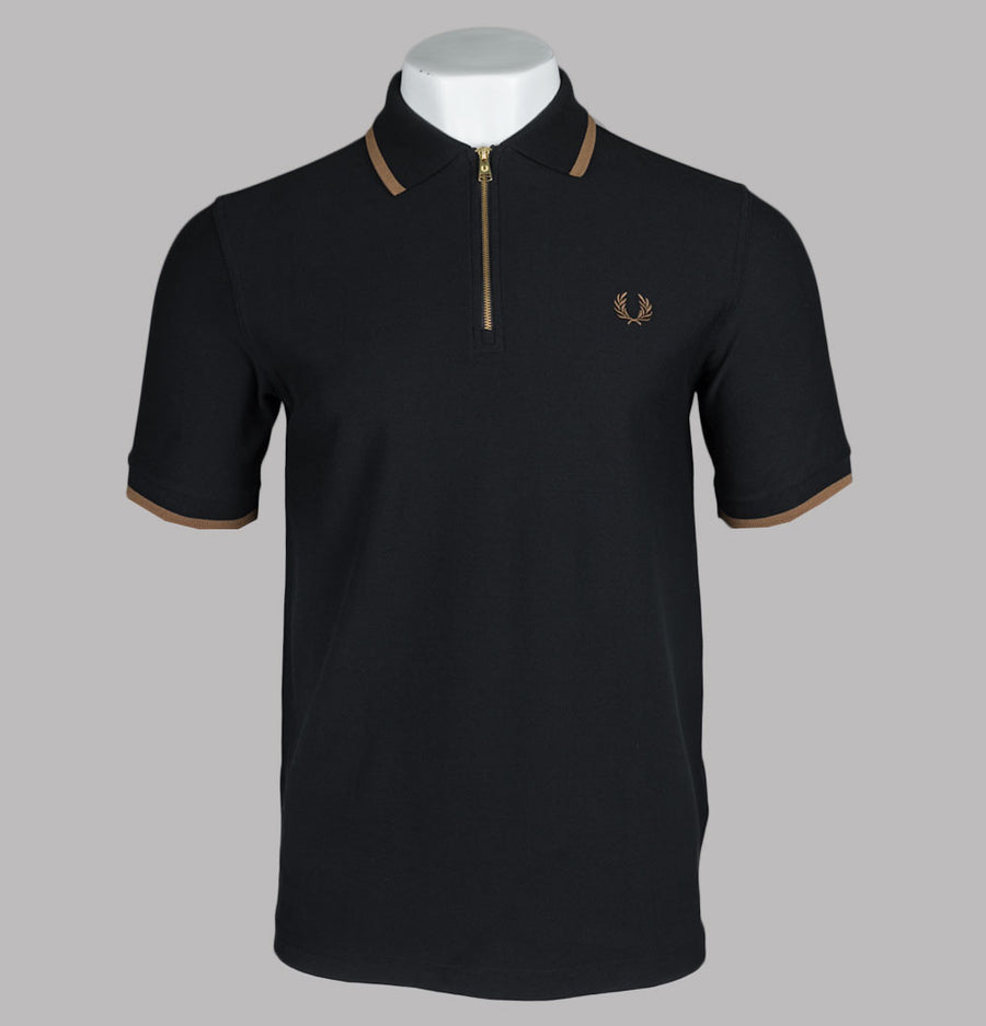 Fred Perry Crepe Pique Polo Shirt Black