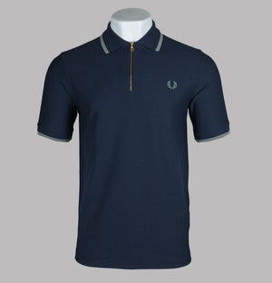 Fred Perry Crepe Pique Polo Shirt Dark Airforce