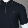 Fred Perry Crepe Pique Polo Shirt Navy
