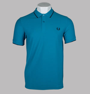 Fred Perry Crepe Pique Polo Shirt Ocean