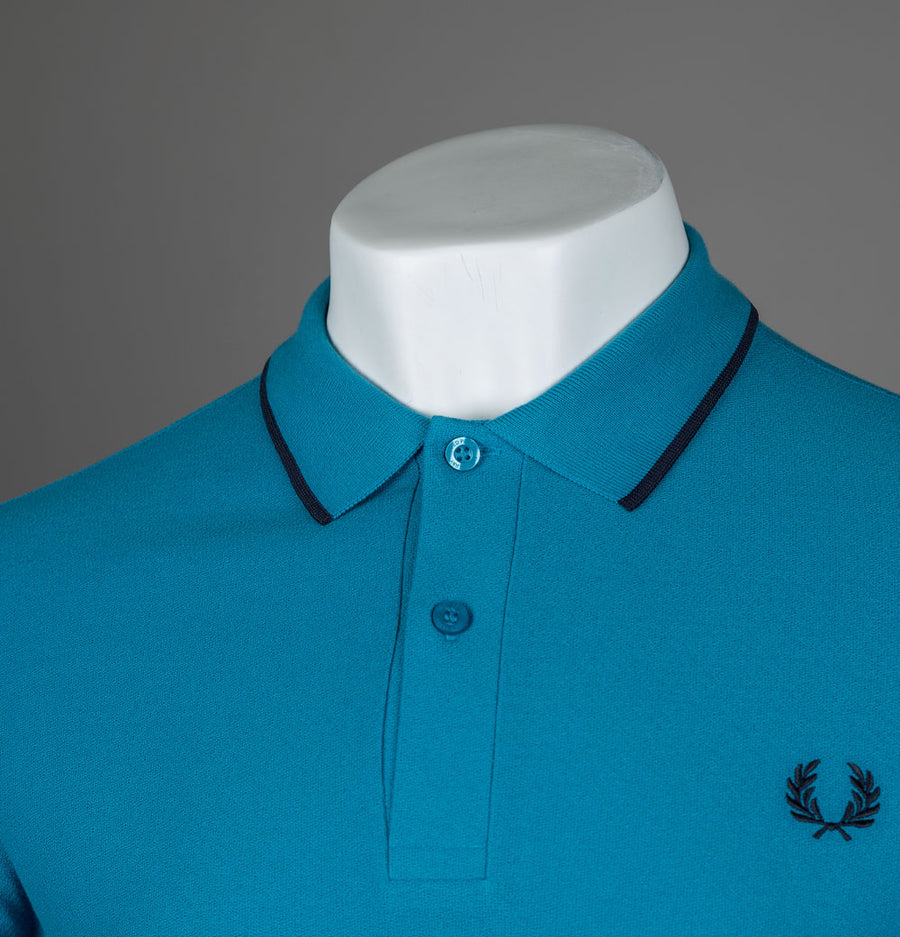 Fred Perry Crepe Pique Polo Shirt Ocean