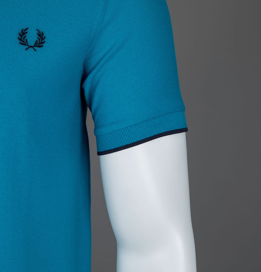 Fred Perry Crepe Pique Polo Shirt Ocean